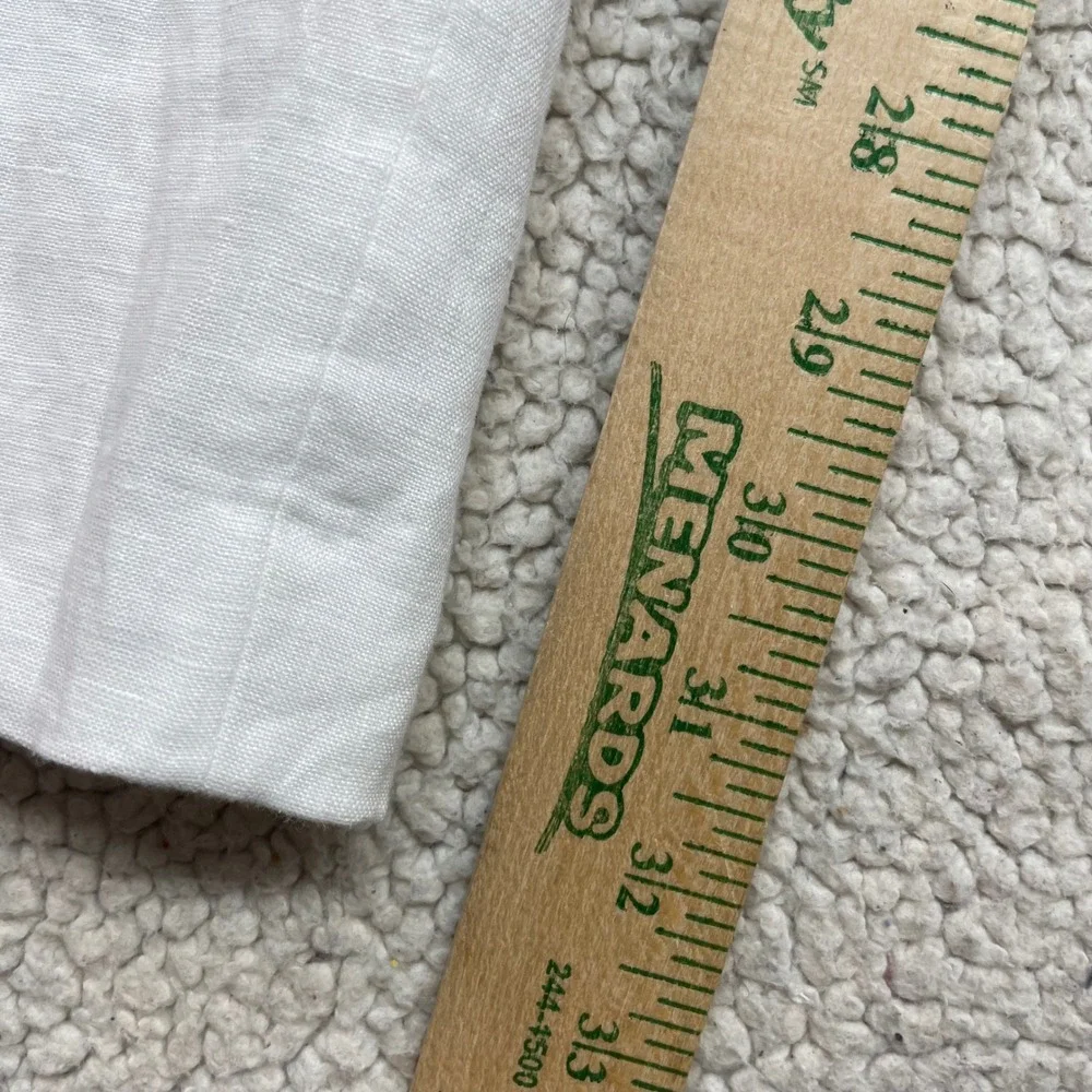 Lauren Ralph Lauren Pants Mens 40Wx32L White 100% Linen Dress Trousers FlatFront